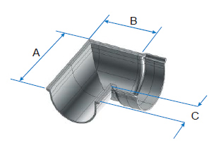 Deep Beaded Half Round Gutter 90 Degree External Bend