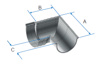 Deep Beaded Half Round Gutter 90 Degree Internal Bend