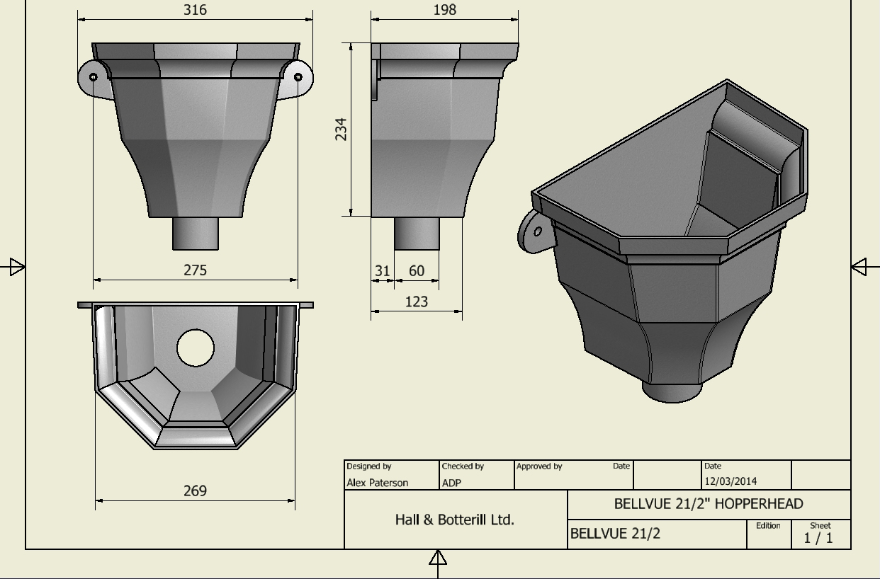 Bellview 2 and Half Inch Hopper