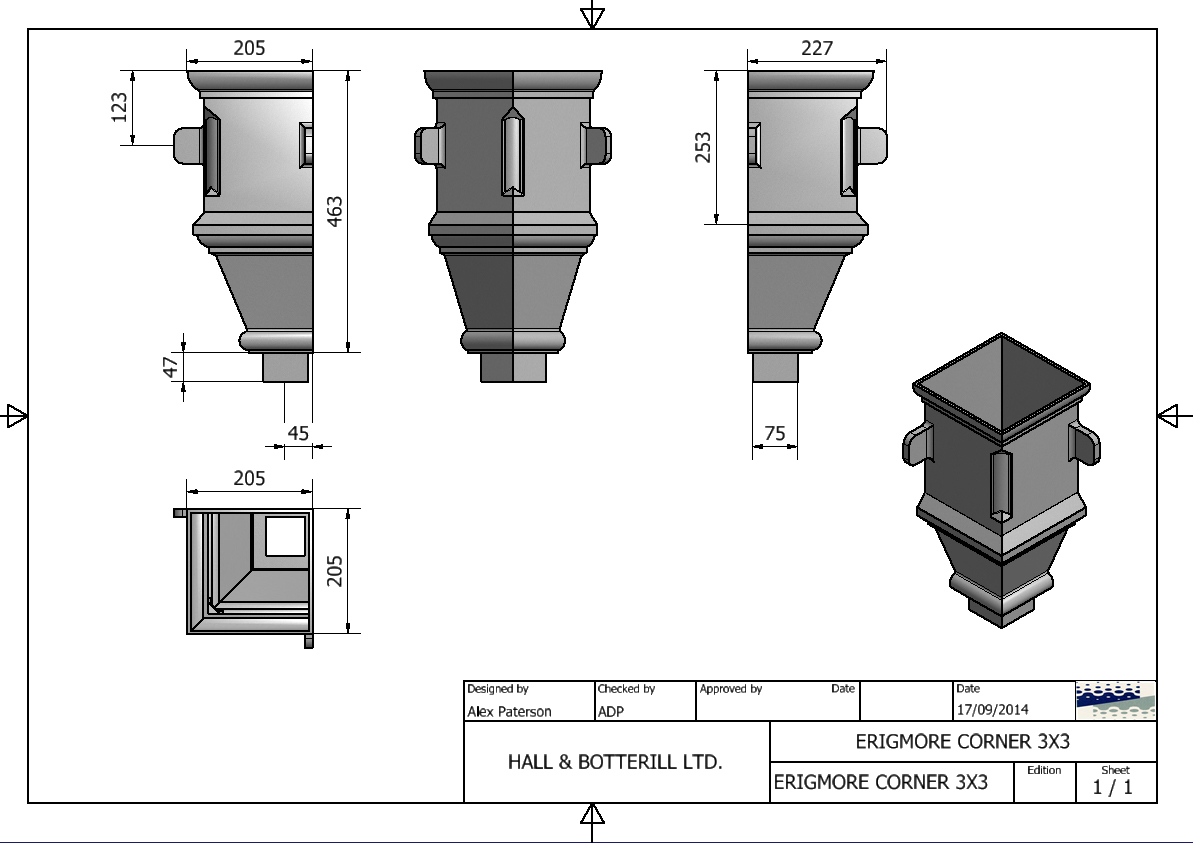 The Erigmore Corner Hopper Head