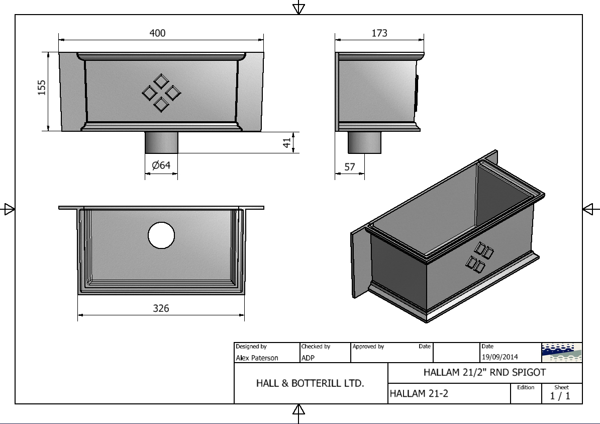 Hallam 2 1/2" Spigot