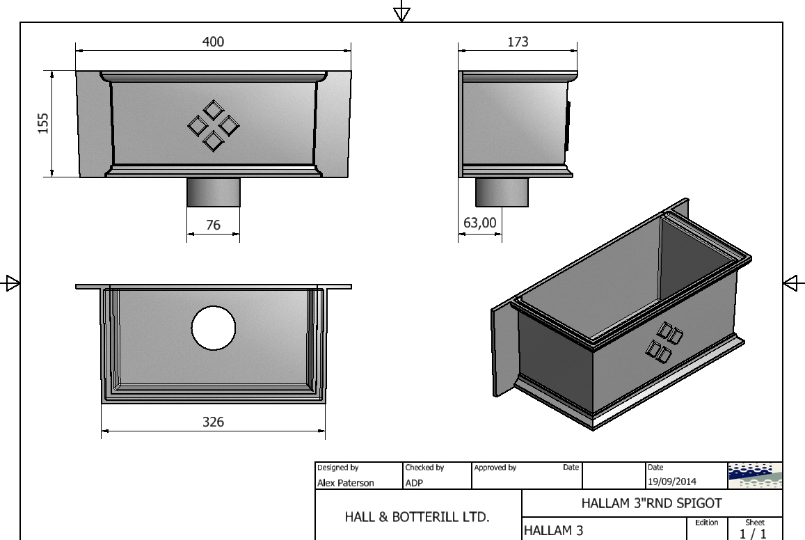 Hallam 3" Round Spigot