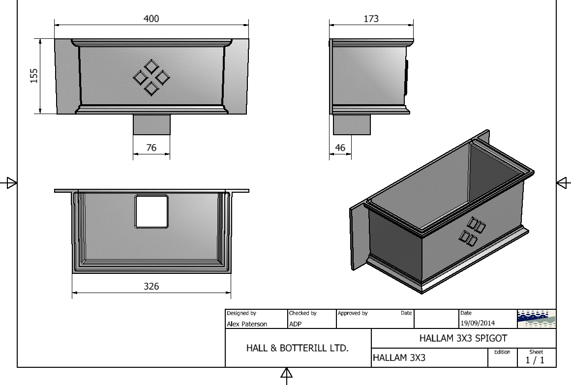 Hallam 3" Square Spigot