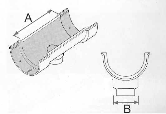Deep Beaded Half Round Gutter Outlet Double Socket