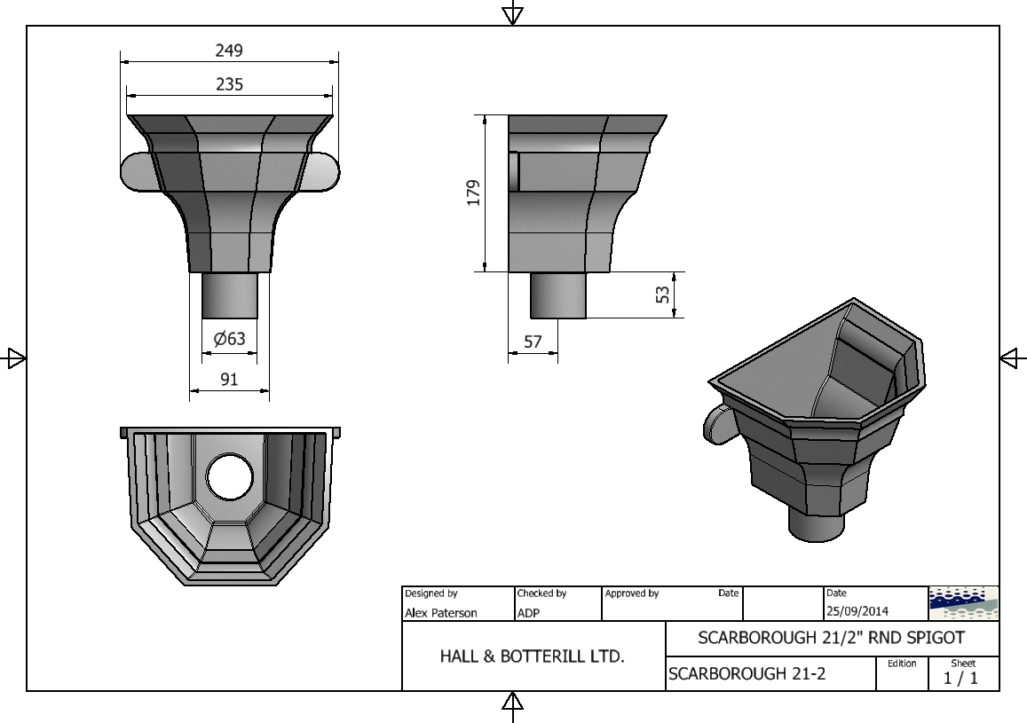 Scarborough 2 1/2" Round Spigot