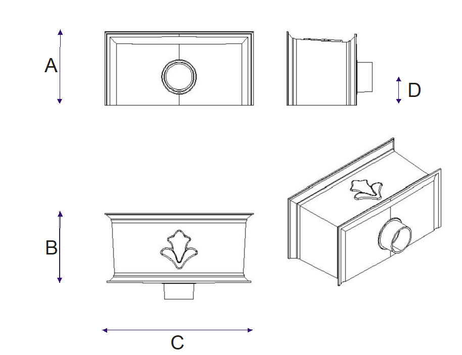 Cranford Hopper Head Dimensions